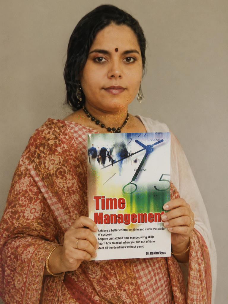 Writer Rekha vyas with his book time management